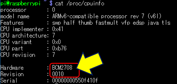 cat /proc/cpuinfo