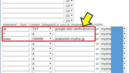 MyDNS.JPにおけるドメイン設定