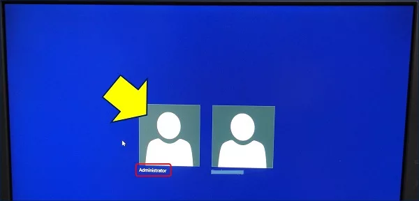 有効にした、Administratorのサインイン画面が表示されるので、設定したパスワードを入力する
