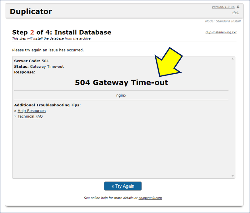 Nginxの リバースプロキシ配下のWebサーバーで 504 Gateway Time-out エラー