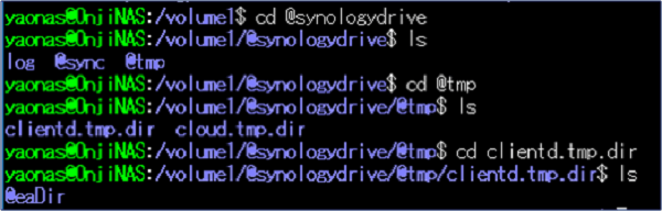 「@synologydrive」が存在したので、続けてファイルパスをドリルダウンして見る