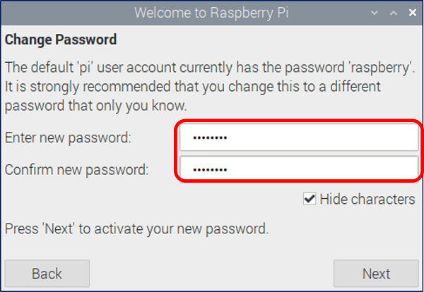 「Change Password」画面