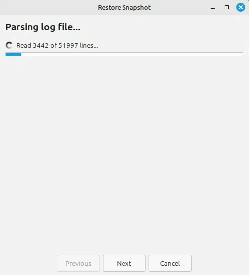 続いて、「Parsing log files」が表示される・・・