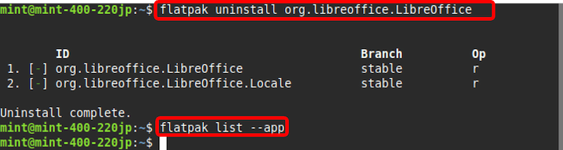 Flatpakのアンインストール (Uninstall)コマンド