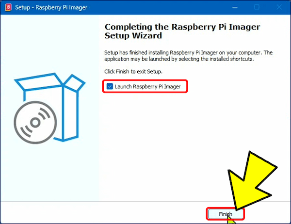 「Finish」をクリックする
