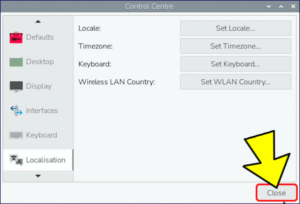 「Close」をクリックする
